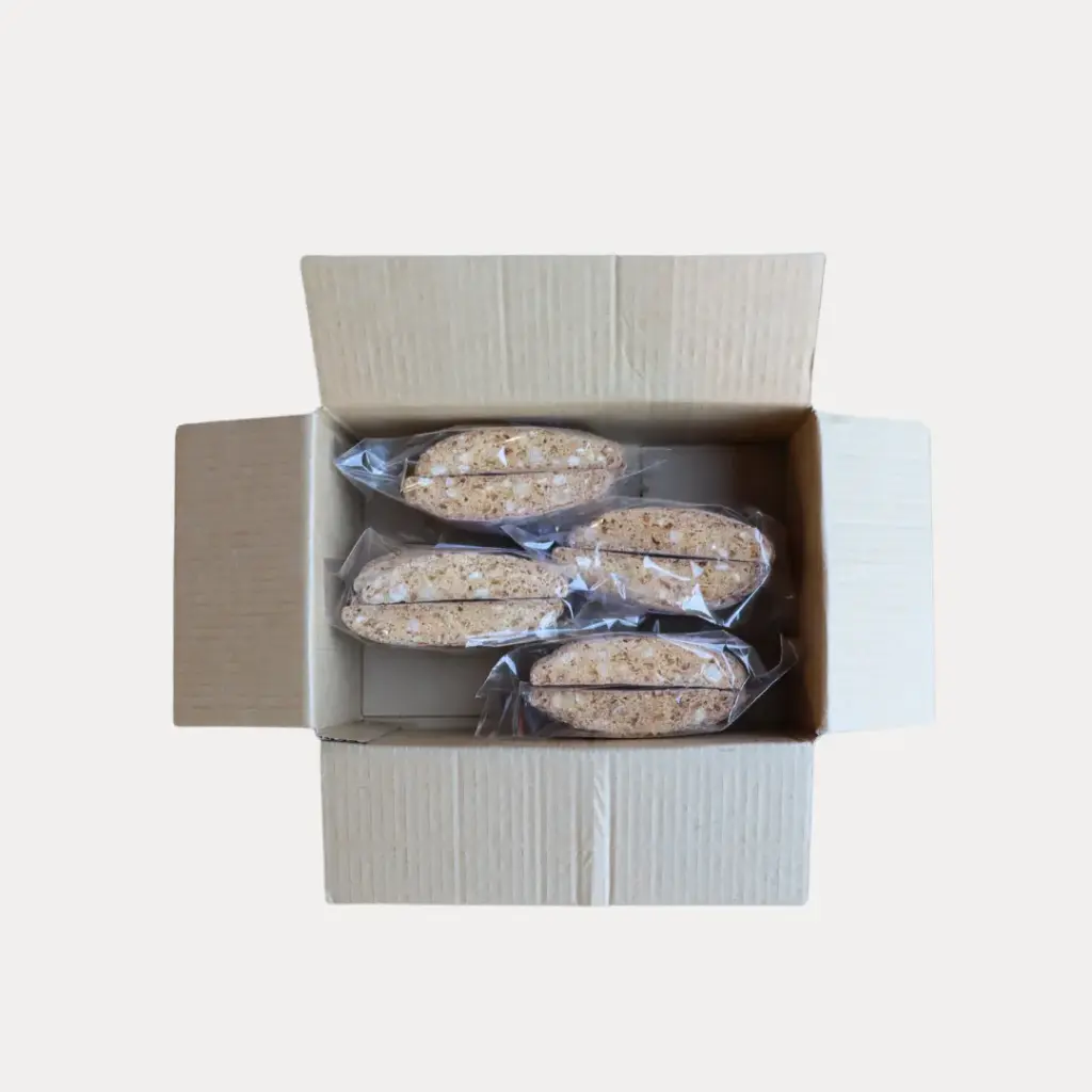 Ginger Almond & Brazil Nut Large Biscotti 15g Cafe Bulk 250g Bag x 4 Carton