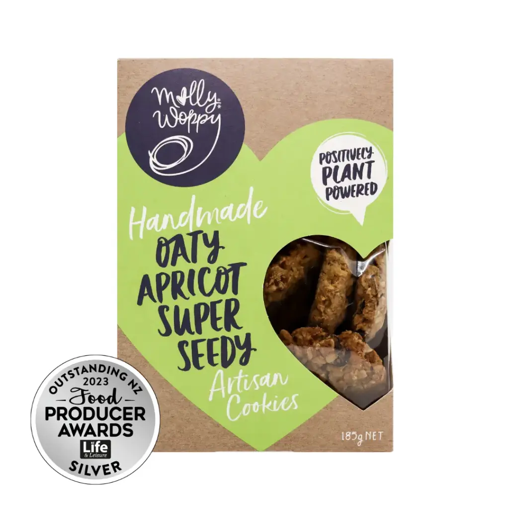 Oaty Apricot Super Seedy Plant Based Vegan Artisan Cookies 185g x 7 Carton