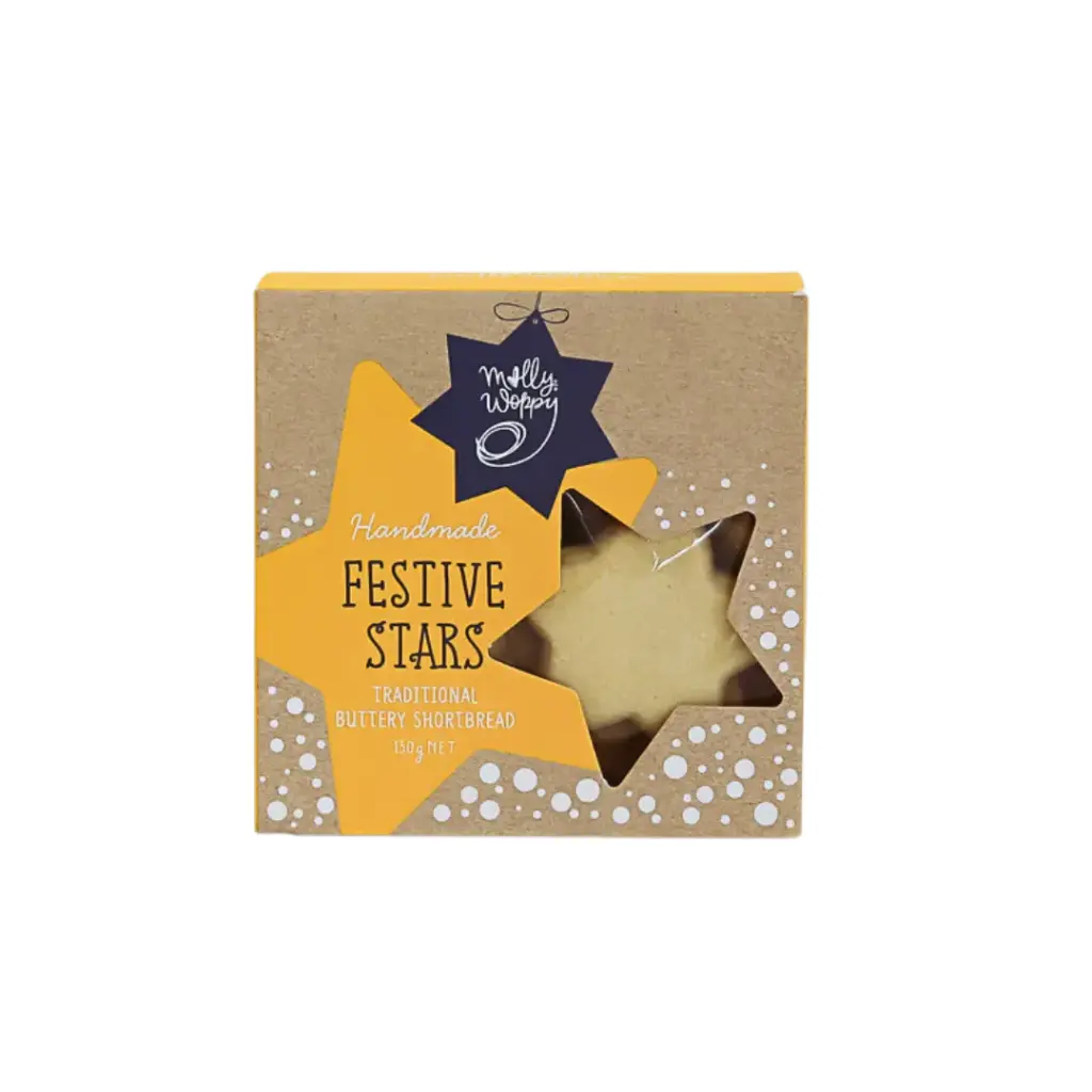 Shortbread Festive Stars Christmas Cookies 130g x 12 Carton