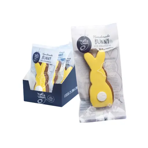 [ERY33] Bunny Iced Yellow Gingerbread Easter Cookies 28g 24/Slv