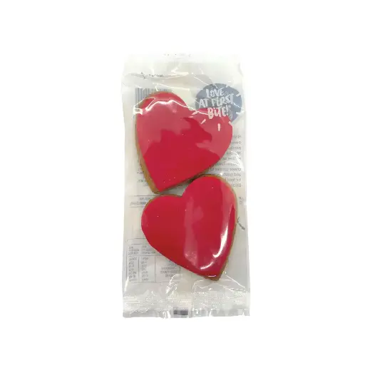 [GRR50] Gingerbread Red Heart Twin Pack Cookies Grab'N'Go 2x27g x 24 Carton