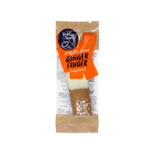 [GRG60] Gingerbread White Choc Dipped Ginger Finger Artisan Cookies Grab'N'Go Small 16g x 250 Carton