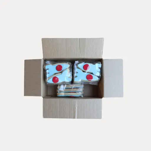 [SBR70] Shortbread Blue Rocket Iced Cookies 55g Cafe Bulk 6/Pk x 6 Carton