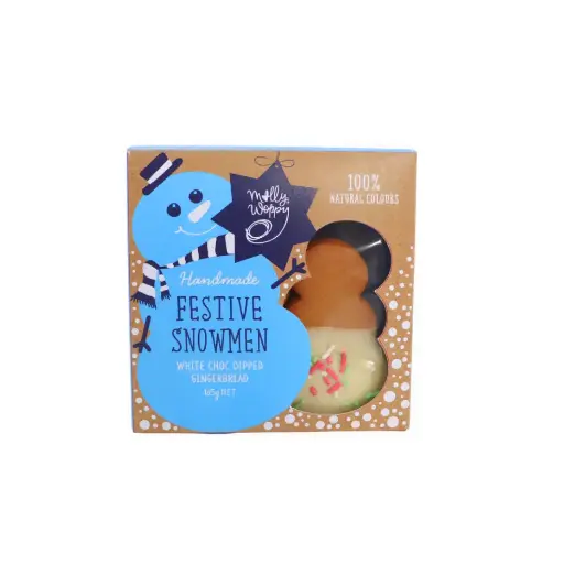 [XRO11] Gingerbread Festive Snowman White Choc Dipped Festive Cookies 165g 